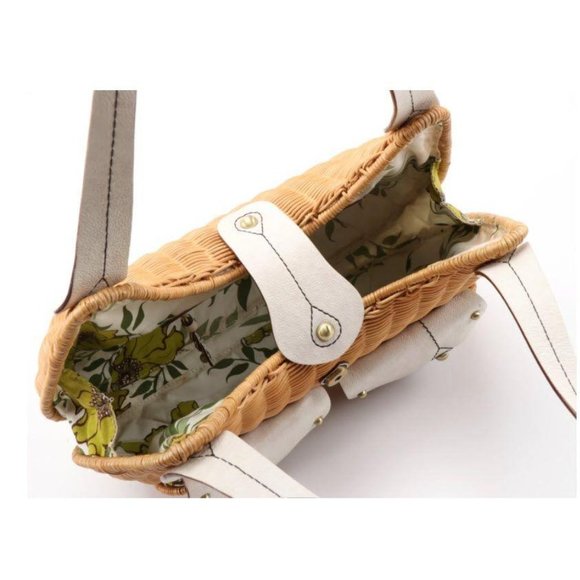 Savoy wicker and leather handbag - Picture 5 of 8